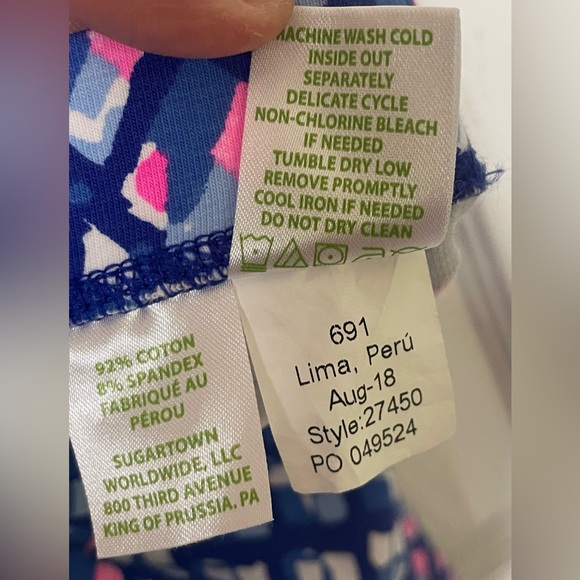 Lilly Pulitzer Leggings Pants Girls XL 12 14 Xlarge Cropped Preppy Vacation - Picture 8 of 9